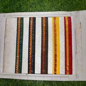 Encaje dorado de alta calidad ideal para bordes de sarees, lehengas, estilismo de vestidos y calzado. - Product Image 3