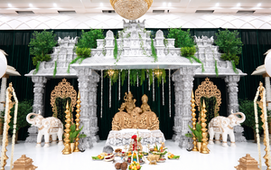 ชุดอุปกรณ์ตกแต่งงานแต่งงานสไตล์อินเดียตกแต่งงานแต่งงานสไตล์โมเดิร์นชุดแมนเด็ปสีขาวขัดเงาสำหรับงานแต่งงานกลางแจ้งสหรัฐอเมริกา - Product Image 6