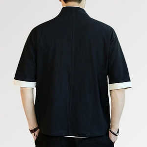 Mens Kimono Jacket 'Hideki' Custom Your Brand Logo Summer Men Clothing Casual <b>Japanese</b> Kimono Streetwear Cardigan Shirt - Product Image 3