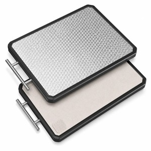 Tablas de cortar rectangulares de silicona y vidrio templado con mango antideslizante, fáciles de limpiar, juego de tablas de cortar duraderas para cocina. - Product Image 5