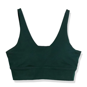 Sujetador deportivo sin costuras de color liso para mujer, soporte medio, top de yoga y entrenamiento, cuello redondo, elastano y poliéster - Product Image 2