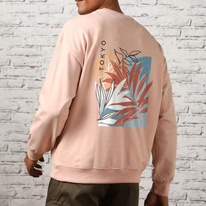 Sweat-shirt à col rond en molleton à épaules tombantes, style streetwear, pour homme, coupe ample, épais, décontracté - Product Image 4