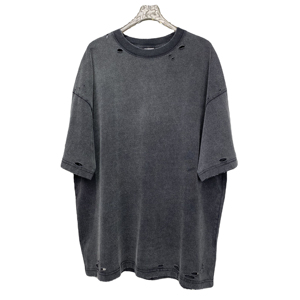 Camiseta Oversize Gráfica Boxy de Algodón Desgastado con Estampado Digital Personalizado de Fotos Estilo Streetwear para Hombre - Product Image 1