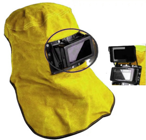 Heavy Duty Yellow Leather Safety Clothing Protective Electric Welding Flame Retardant <b>Insulation</b> Anti Splash Hat Shawl Hoods - Product Image 6