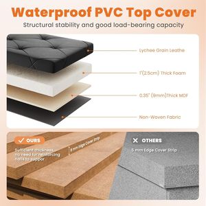 43 Inches <b>Foldable</b> Ottoman Storage <b>Bench</b> 660 Lbs Capacity Upholstered Foot Rest Stool for End Bed Living Room - Product Image 4