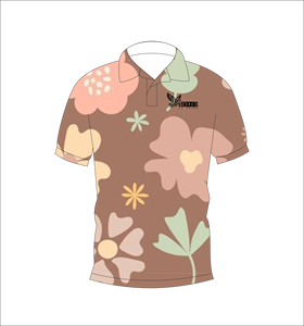 Polo pour homme à imprimé floral marron, manches courtes, coton, décontracté, respirant, coupe classique, vêtements d'été - Product Image 5