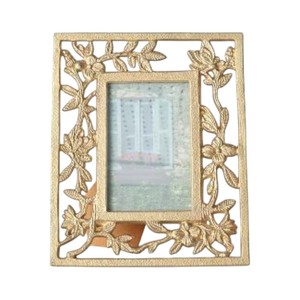 Abstract Organic Wave <b>Gold</b> Aluminum Metal Photo <b>Frame</b> Wholesale Handcrafted Textured Metallic Tabletop Picture <b>Frame</b> For Home - Product Image 4