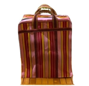Sacs à provisions à rayures tissés en nylon et PP recyclés fabriqués en Inde sacs de marché tissés en plastique écologique fabricant de gros - Product Image 2