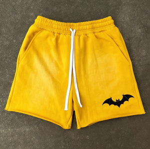 Pantalones Cortos Deportivos para Hombre, Personalizados con Logotipo, Bordado Desgastado, Poliéster, Cintura Alta, Cierre con Cordón, Secado Rápido, Efecto Desteñido, Borde Cortado con Ácido - Product Image 1
