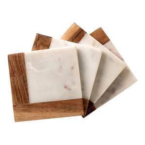 Eco-Friendly Natural Marble Serving Coasters Durable Washable Stone <b>Table</b> <b>Mats</b> & Pads Eco-Friendly Product - Product Image 4