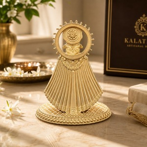 Ídolo Khatu Shyam de Latón Puro Chapado en Plata de Jaipur Metals |   Estatua hindú 100% de latón |   4 x 6.8 x 6 cm |   59 g |   Pooja y Regalo - Product Image 6