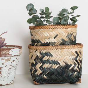 Vente en gros pas cher Paniers à linge en bambou tissé à la main du Vietnam Paniers de rangement peints durables pour salle de bain et salon - Product Image 5