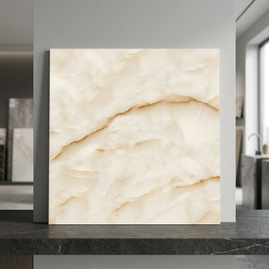 Carreaux de porcelaine brillants Vistaar Brand Crystal Gold 600x600mm, 8mm, antidérapants, résistants aux acides, revêtement de sol vitrifié de luxe pour intérieur - Product Image 3