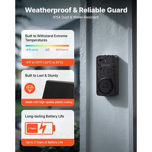 Kit de Timbre Inalámbrico IP54 Resistente al Agua, Alcance de 300 Metros, 5 Volúmenes Ajustables, 48 Tonos de Llamada, Fácil Instalación, Modelo Negro para Hogar y Oficina - Product Image 4