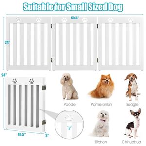 Cancelletto Moderno per Animali Domestici a 3 Pannelli da 24FT in Plastica ABS con Motivo Animale in Ferro e Chiusura a Bottone per Soggiorno - Product Image 3