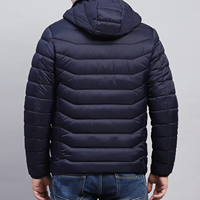 Dernière tendance de la mode : veste en toile matelassée pour homme avec logo personnalisé sur le devant, imperméable et respirante, vêtements d'hiver