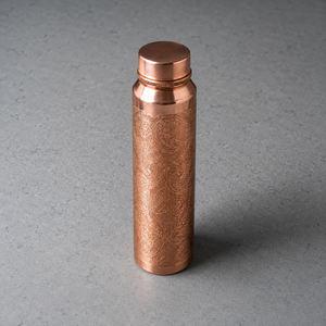 Traditional Engraved <b>Copper</b> Water Bottle Ayurvedic Metal Drinking Bottle With Lid for Outdoor Gift Travel Drinkware Accessory - Product Image 1