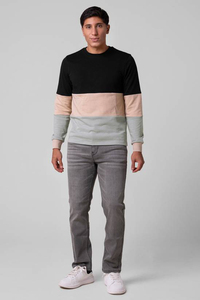 Sweat-shirt en molleton à col rond pour homme, coupe ample, en polyester/coton de haute qualité, uni, respirant, pour l'hiver - Product Image 4