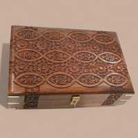 Coffret à bijoux vintage en bois de rose pour bagues, colliers et cosmétiques - Cadeau artisanal traditionnel de Noël