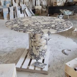 Modern Luxury <b>White</b> Calacatta Viola Marble Durable Decorative <b>Dining</b> Living <b>Room</b> Coffee <b>Table</b> Set - Product Image 3