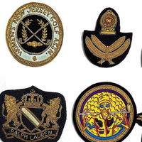 Badges en feutre non tissé brodés à la main avec fil de bullion, écussons personnalisés, écologiques, taille et forme personnalisables, simples