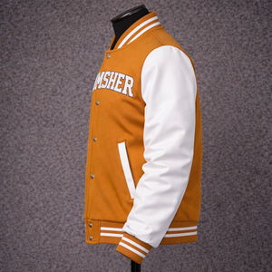Blouson universitaire unisexe en laine brodée de haute qualité à marque privée, fermeture boutonnée, collection hiver, best-seller - Product Image 2