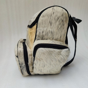 Premium cowhide leather hair on student <b>backpack</b> wholesale supplier OEM custom branding export school bags for sale in low price - Product Image 2