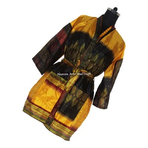 KS003 Beachwear Vintage Sari Kimono Short Manufacturer Of Beachwear Vintage Sari Kimono Short <b>Cardigan</b> Vintage Sari Kimono Short - Product Image 5