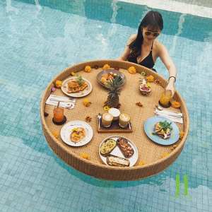 NOUVEAU DESIGN Plateau flottant de luxe en rotin fait main pour piscine, petit-déjeuner, fête et décoration de complexe hôtelier - Product Image 4