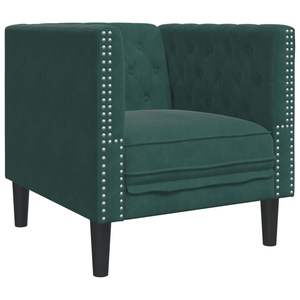 Canapé Chesterfield 3 places en velours vert foncé pour salon - Product Image 6