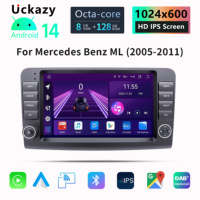 Autoradio Android 14 2DIN 128 Go avec écran LCD HD, Mirror Link, amplificateur, carte SD, RGB et GPS intégré pour Mercedes-Benz CLK320