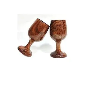 In legno antico bicchieri di vino per bere multiuso Set di 2 bicchieri per succo Mocktail latte Lassi bevande bicchiere di vino