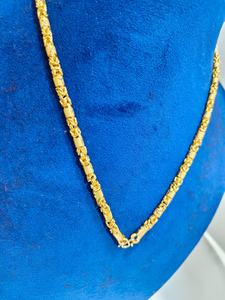 Collar de cadena de eslabones elegantes de oro amarillo macizo de 22 quilates para hombres y mujeres, cierre de gancho en S cilíndrico, joyería fina tradicional india. - Product Image 2