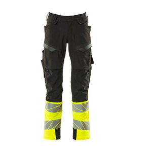 Pantalon de travail 100% coton, haute visibilité, réfléchissant, multipoches, pour la sécurité au travail - Product Image 1