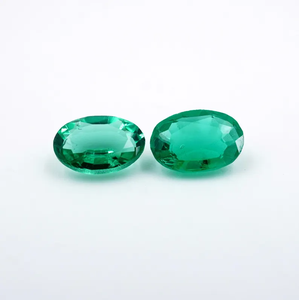 HAYAAT GEMS Paire de pierres précieuses émeraudes cultivées en laboratoire vertes ovales facettées 0,85 ct (6x4mm) pour la fabrication de bijoux Rajasthan - Product Image 4