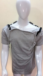 Camiseta Informal de Jersey para Recuperación y Rehabilitación de Cirugía de Hombro, con Cierre de Velcro en Ambos Hombros para Hombre, 100% Algodón - Product Image 3