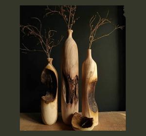 Florero de Madera Ecológico de Estilo Rápido para una Actualización Instantánea de la Decoración del Hogar con un Aspecto Moderno y Textura de Madera Natural - Product Image 3