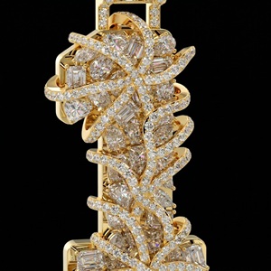 Collier pendentif hip-hop en moissanite plaqué or rose ton argenté avec breloque numéro 1 et chaîne corde, bijoux pour homme pour soirée - Product Image 4