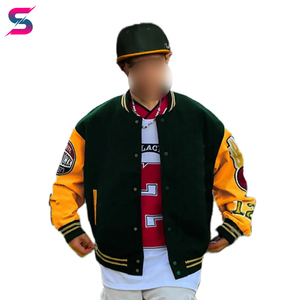 Plus Size Men Literary Artistic Letters Embroidery Color Block Coat Outdoor Sports Windbreaker College Baseball Letterman Jacket - Product Image 2