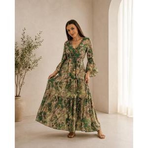 Vestido Maxi de Línea A, Hecho a Mano, de Primera Calidad, Sin Mangas, Estilo Fiesta, Ecológico, Transpirable, con Dobladillo, 100% Algodón para Mujer - Product Image 1