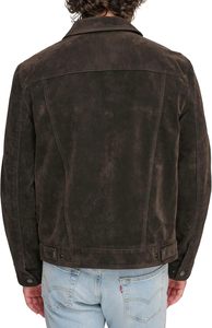 <b>Men's</b> <b>Leather</b> Bomber Jacket Turn-Down Collar Zipper Closure Washed Finish Casual Spring Wear Light Blue <b>Jeans</b> Match Front - Product Image 5