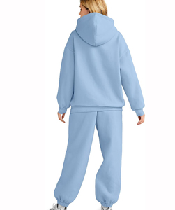 Ensemble de survêtement ample pour femme en molleton de coton et polyester, épais et confortable, 500 GSM, avec sweat à capuche oversize et pantalon de jogging - Product Image 6
