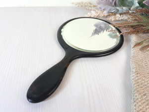 Handmade <b>Black</b> Wooden Handheld Vanity <b>Mirror</b> <b>Round</b> Makeup <b>Mirror</b> Natural Wood Handle Decorative Dressing <b>Mirror</b> Vintage Beauty G - Product Image 6