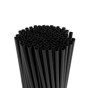 PP Black <b>Straws</b> Individually Wrapped Disposable Recyclable Plastic <b>Drinking</b> Tubes Heavy Duty Restaurant Party Supply - Product Image 2