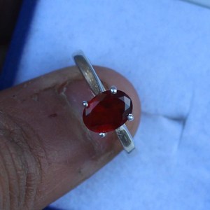 Hessonite <b>Garnet</b> <b>Ring</b> 925 Sterling <b>Silver</b> Handmade January Birthstone Solitaire Statement <b>Ring</b> Gift For Her - Product Image 3