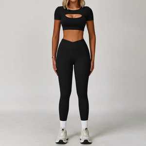 Conjunto de Yoga para Mujer de Marca Privada, Conjunto de Yoga Personalizado para Mujer, Conjunto de Yoga para Mujer a Bajo Precio, Ropa Deportiva Ligera - Product Image 3