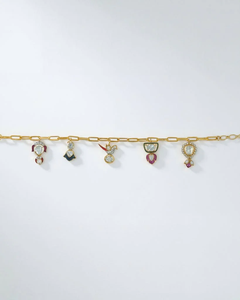 Pulsera de Oro de 14K con Dijes Florales Whimsy Bloom de Danta Gems, Joyería de Diseño Elegante, Accesorio de Moda Ajustable y Estiloso para Mujer - Product Image 1