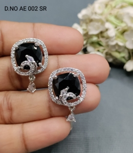 Cz American diamond Tops & Stud Earring Boucles d'oreilles en diamant pour femmes à la mode - Product Image 3