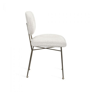 Chaise de salle à manger rembourrée moderne avec structure en métal, assise et dossier en tissu, design contemporain pour mobilier de maison - Product Image 3