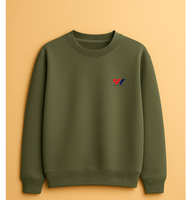 Sweat-shirt à col rond vert foncé pour homme, manches longues, style décontracté, alternative au hoodie, avec logo personnalisé, vêtement d'hiver, haut personnalisé, OEM